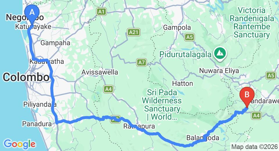 Colombo (CMB) Airport to Idalgashinna City Private Transfer