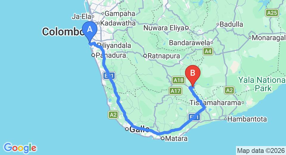 Ratmalana (RML) Airport to Udawalawe City Private Transfer