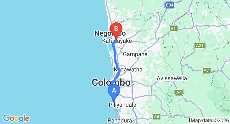 Ratmalana (RML) Airport to Katunayake City Private Transfer