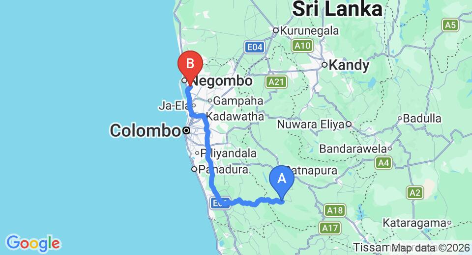 Kalawana City to Colombo (CMB) Airport Private Transfer