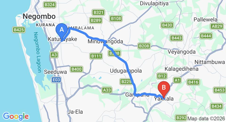 Colombo (CMB) Airport to Yakkala City Private Transfer