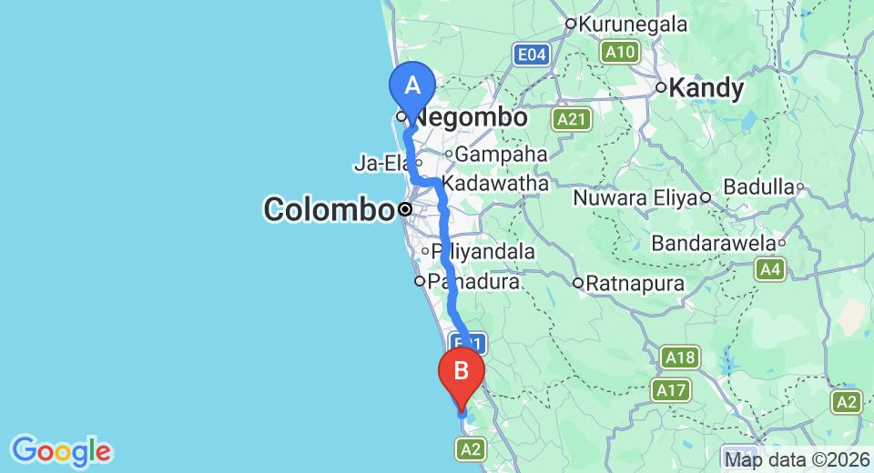 Transfer between Colombo Airport (CMB) and Heritance Ahungalla, Ahungalla