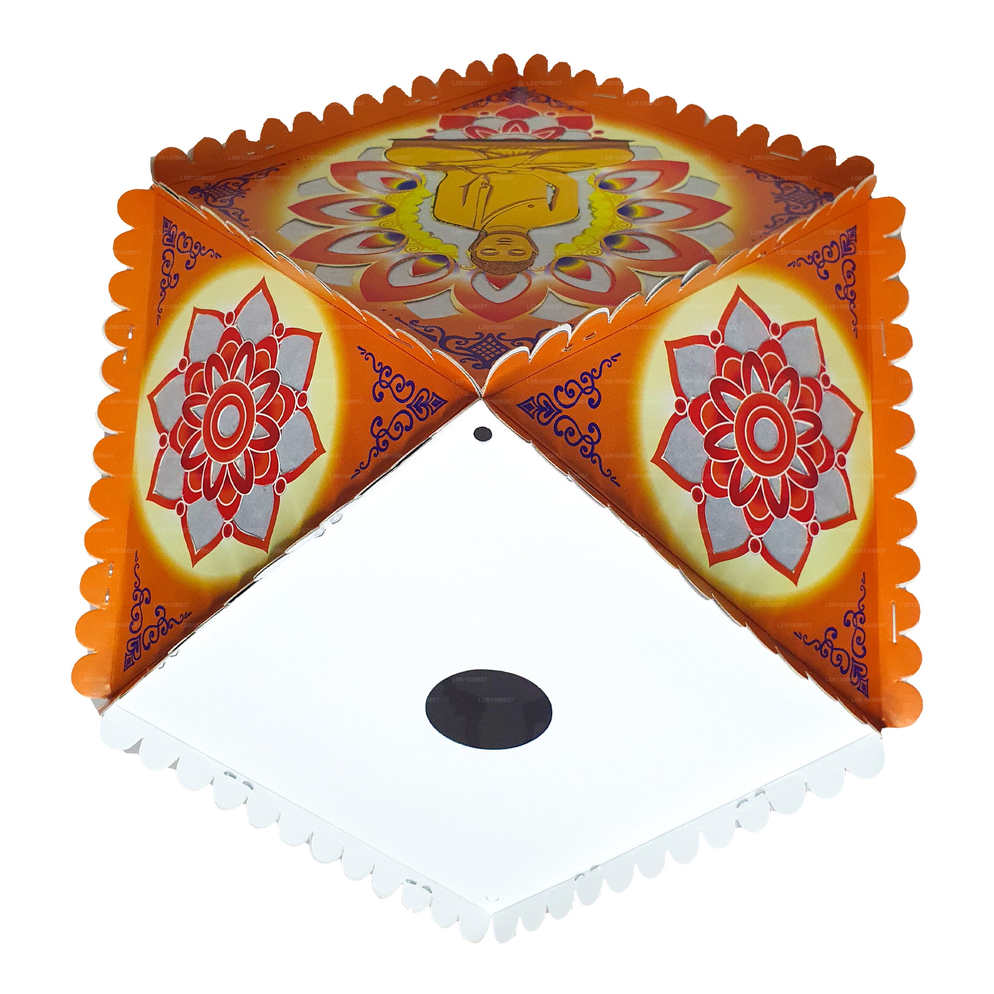 Lakpura Cardboard Vesak Lanterns (Atapattam Koodu) 3Pcs Pack