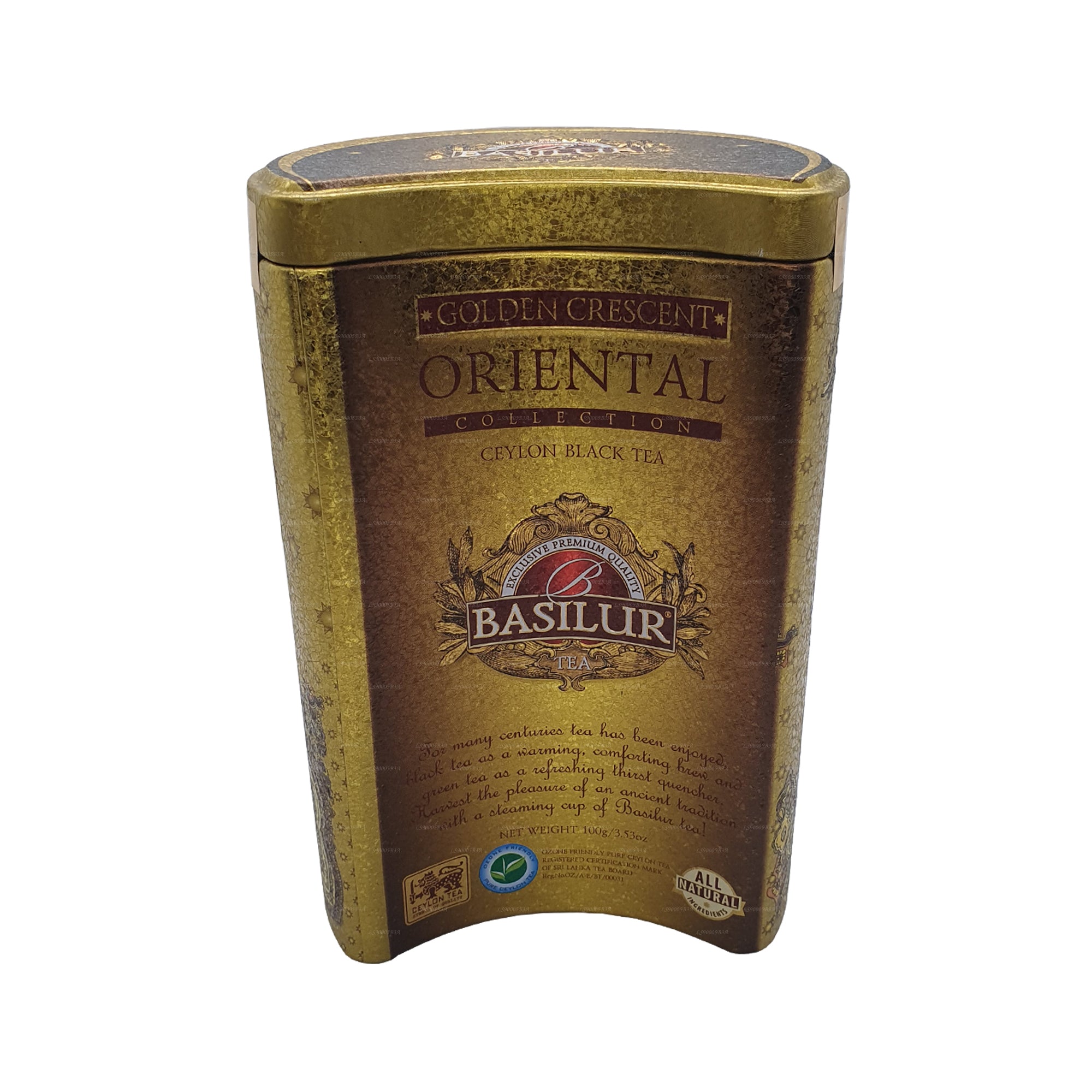 Basilur Oriental Golden Crescent Tin Caddy (100g)