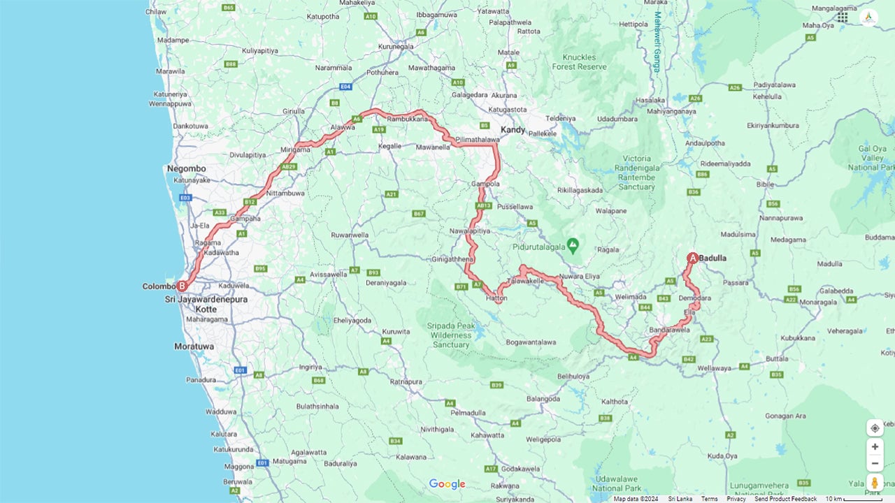 Zugfahrt von Badulla nach Colombo mit (Zug Nr: 1006 "Podi Menike")