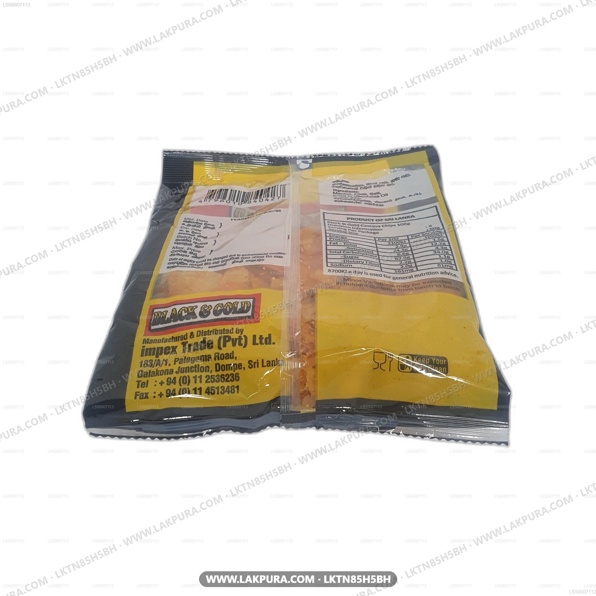 Black & Gold Cassava Chips (100g)