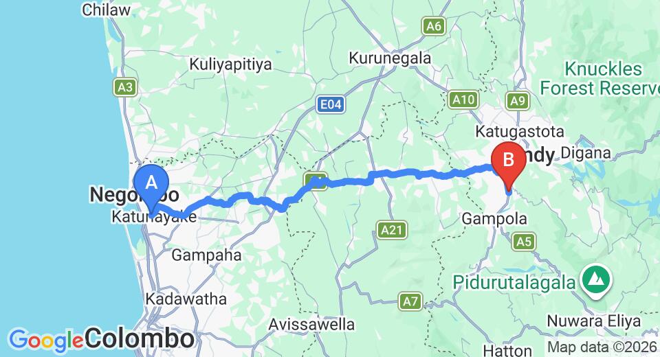 Colombo (CMB) Airport to Gelioya City Private Transfer