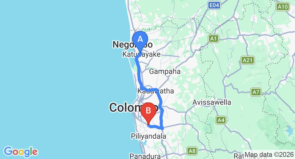Colombo (CMB) Airport to Maharagama City Private Transfer