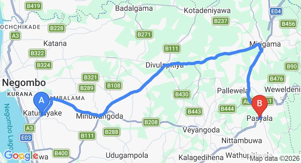Colombo (CMB) Airport to Pasyala City Private Transfer