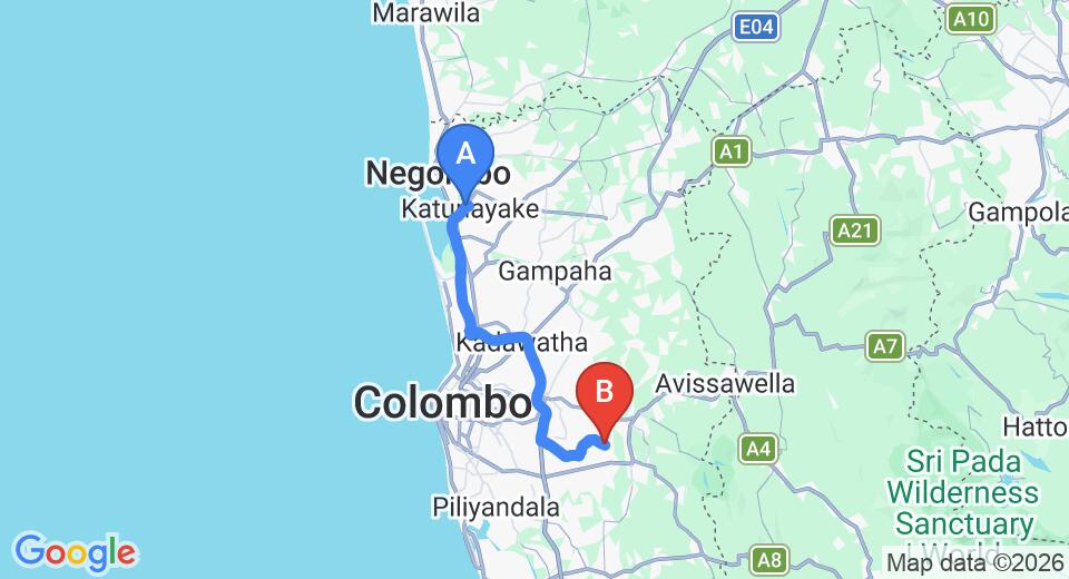Colombo (CMB) Airport to Batawala City Private Transfer