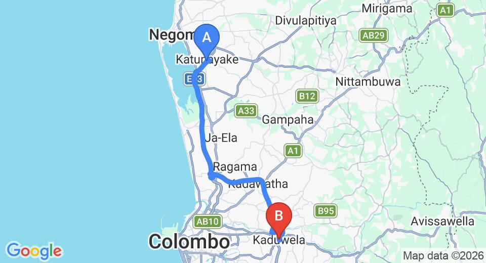 Colombo (CMB) Airport to Kaduwela City Private Transfer