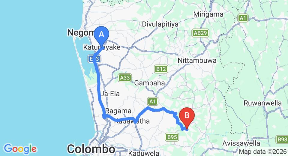 Colombo (CMB) Airport to Wanaluwawa City Private Transfer
