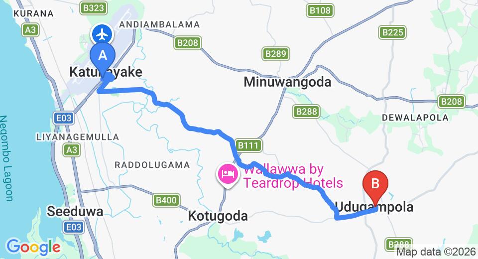 Colombo (CMB) Airport to Udugampola City Private Transfer
