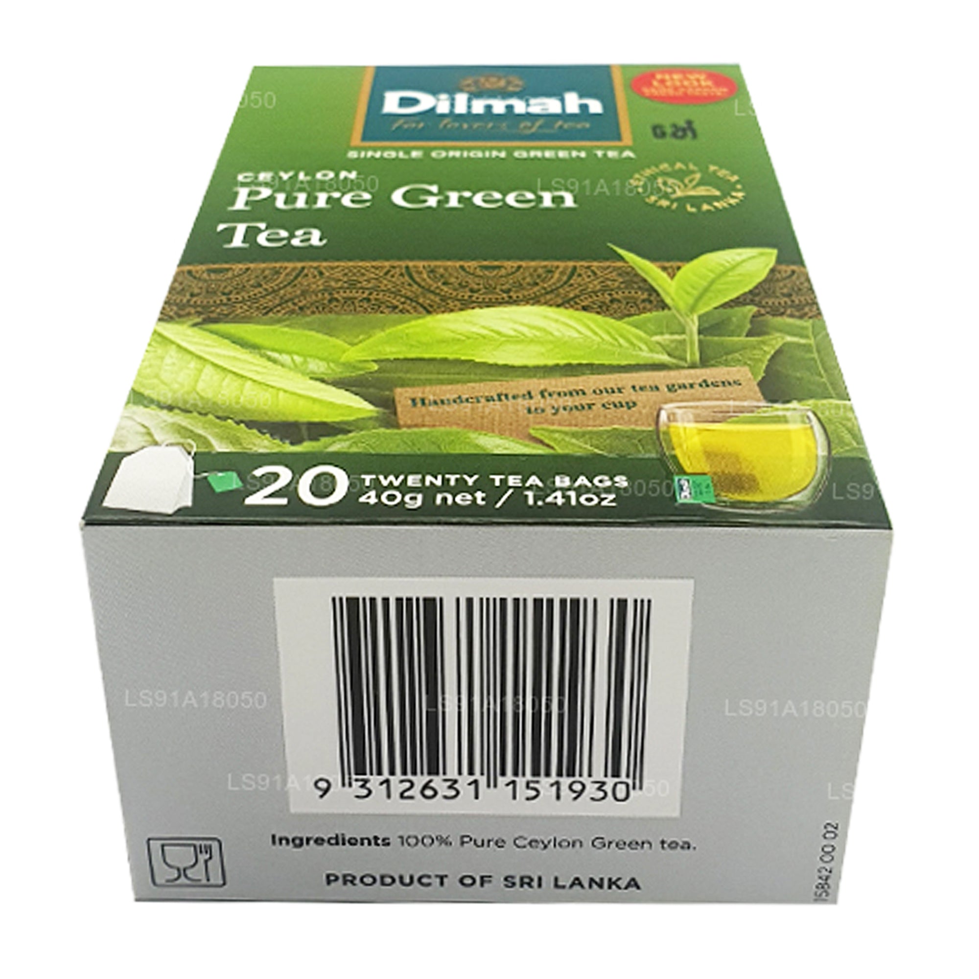 Dilmah Ceylon Pure Green Tea (40g) 20 Tea Bags