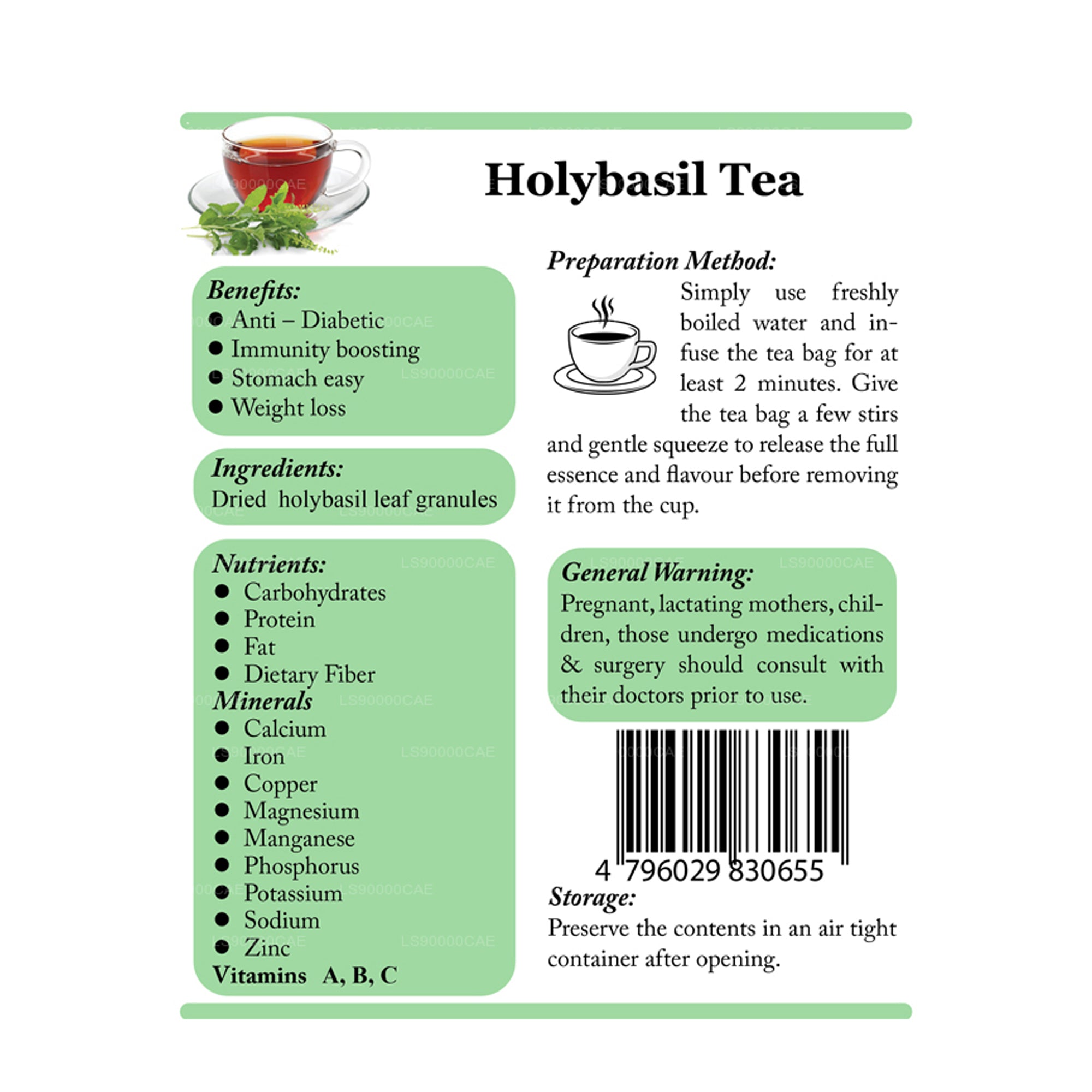 Lifetone Holy Basil Tea (30g) 20 Tea Bags