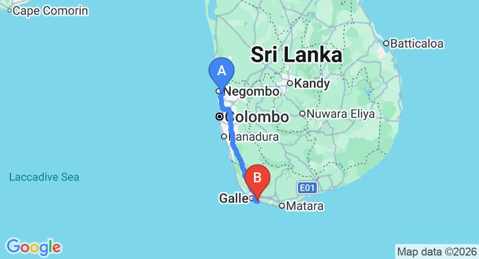 Transfer between Colombo (CMB) Airport and Era Beach by Jetwing, Talpe