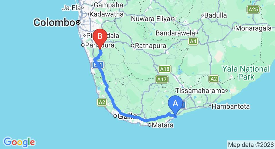 Tangalle City to Yala City Transfer