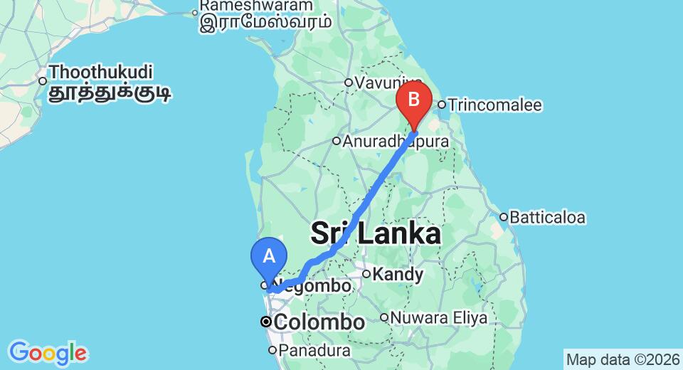 Colombo (CMB) Airport to Kantale City Private Transfer