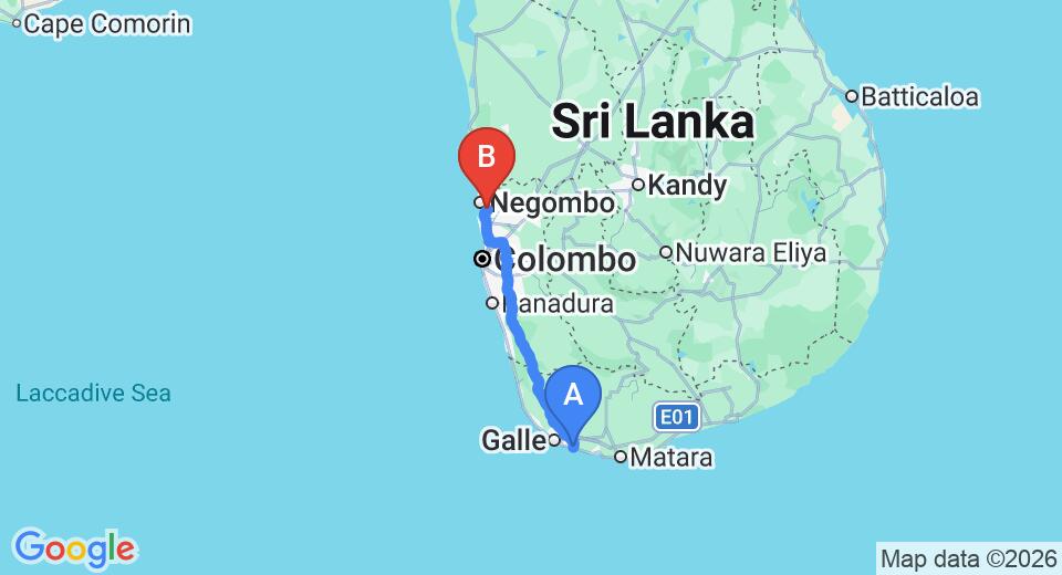 Habaraduwa City to Colombo (CMB) Airport Private Transfer