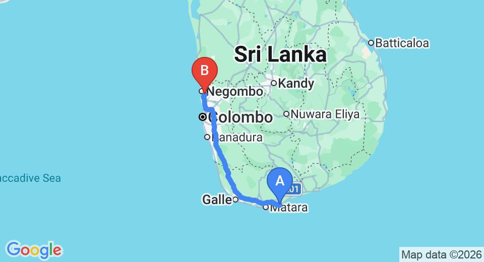 Dikwella City to Colombo (CMB) Airport Transfer