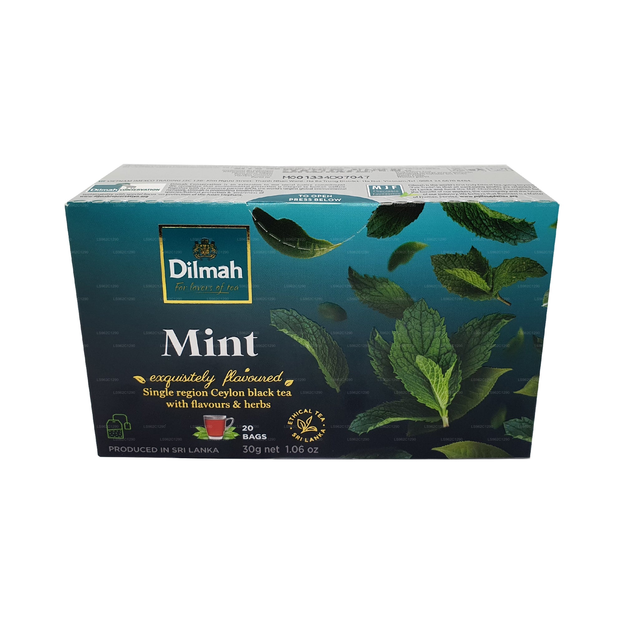 Dilmah Mint Flavored Ceylon Black Tea (30g)