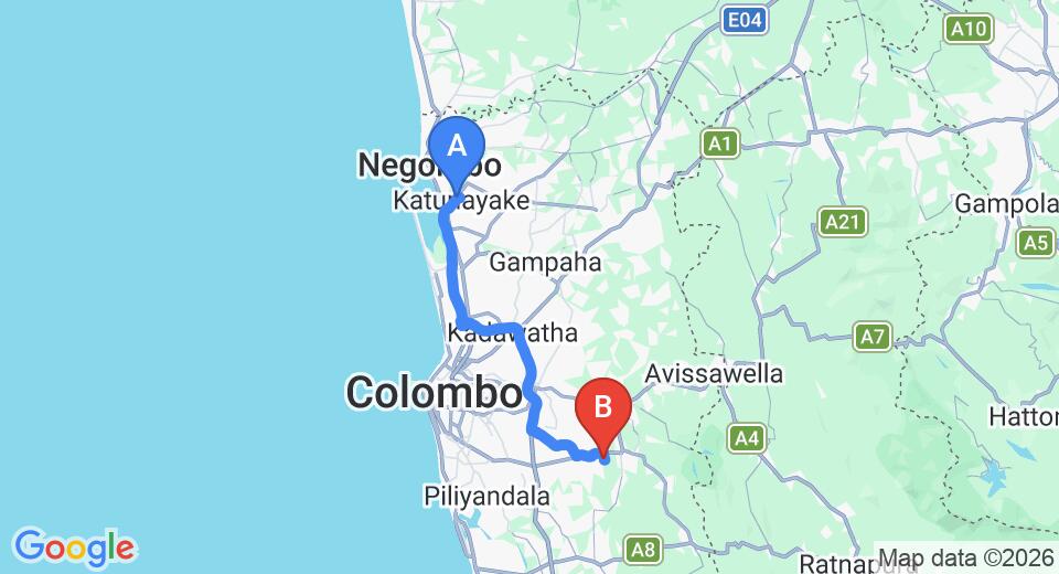 Colombo (CMB) Airport to Watareka City Private Transfer