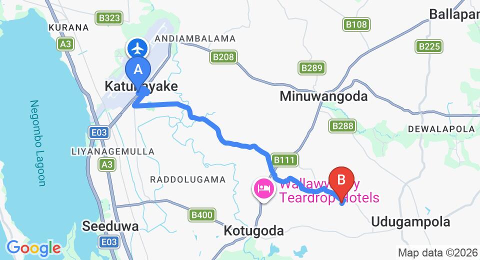 Colombo (CMB) Airport to Uggalboda City Private Transfer