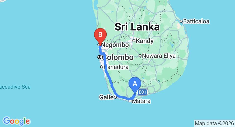 Hakmana City to Colombo (CMB) Airport Private Transfer