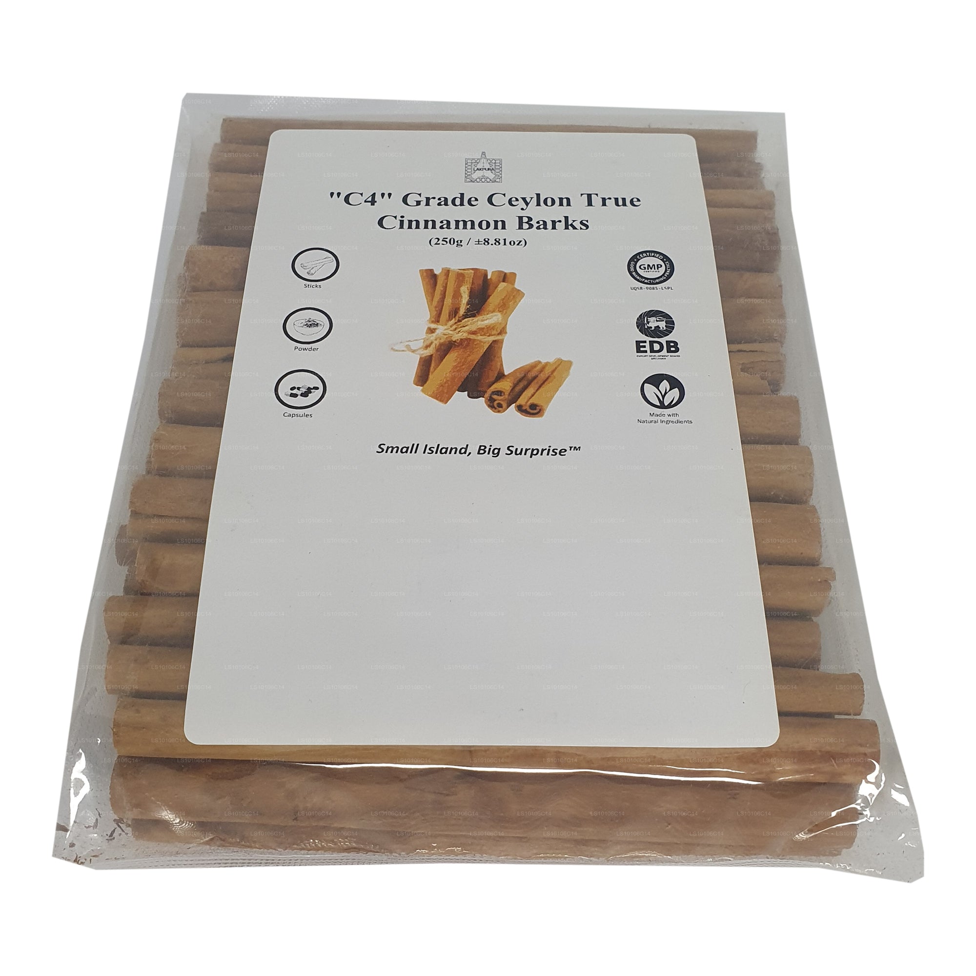 Lakpura® 'C4' Grade Ceylon True Cinnamon Sticks 5" Cut Pack