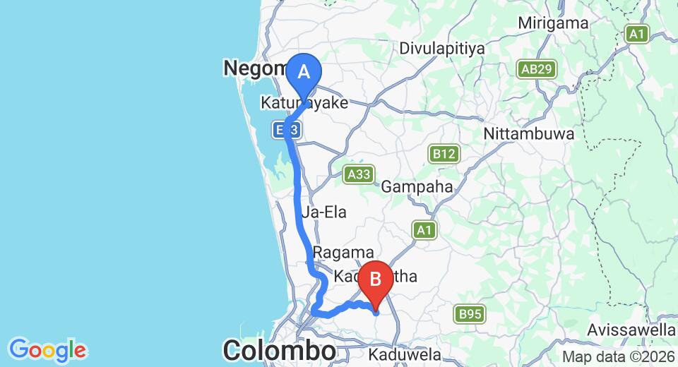 Colombo (CMB) Airport to Gonawala City Private Transfer