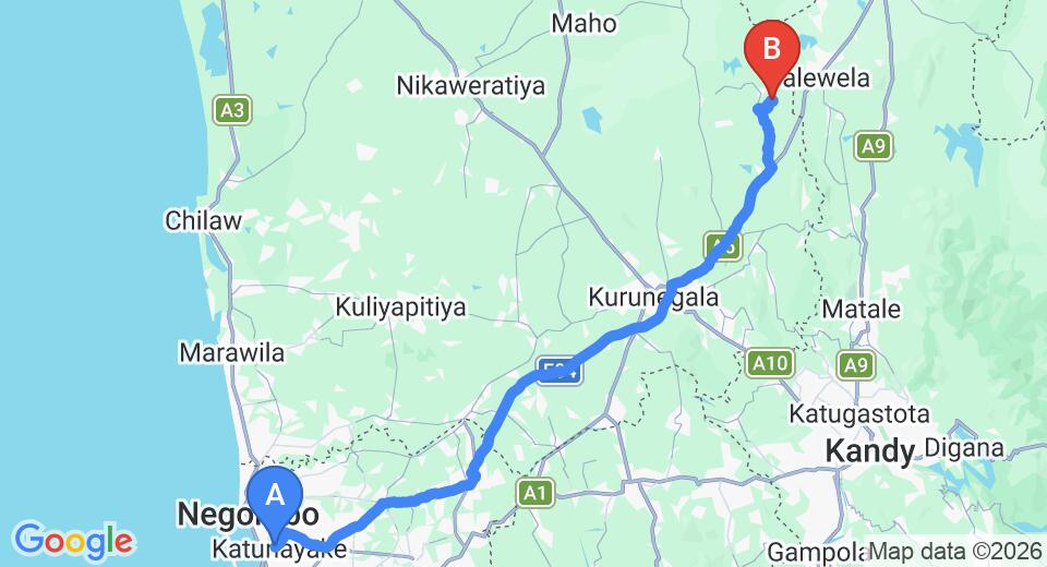 Transfer between Colombo Airport (CMB) and Brook Boutique Hotel, Melsiripura