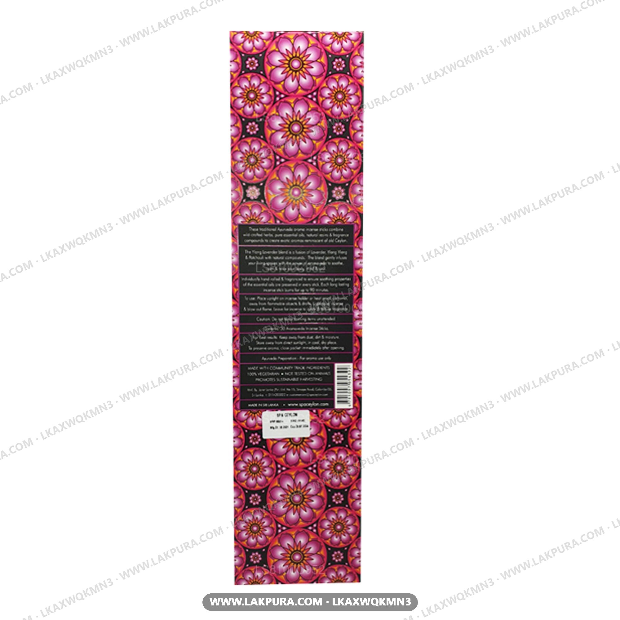 Spa Ceylon Ceylon Ylang Lavender Aromaveda 30 Incense Sticks