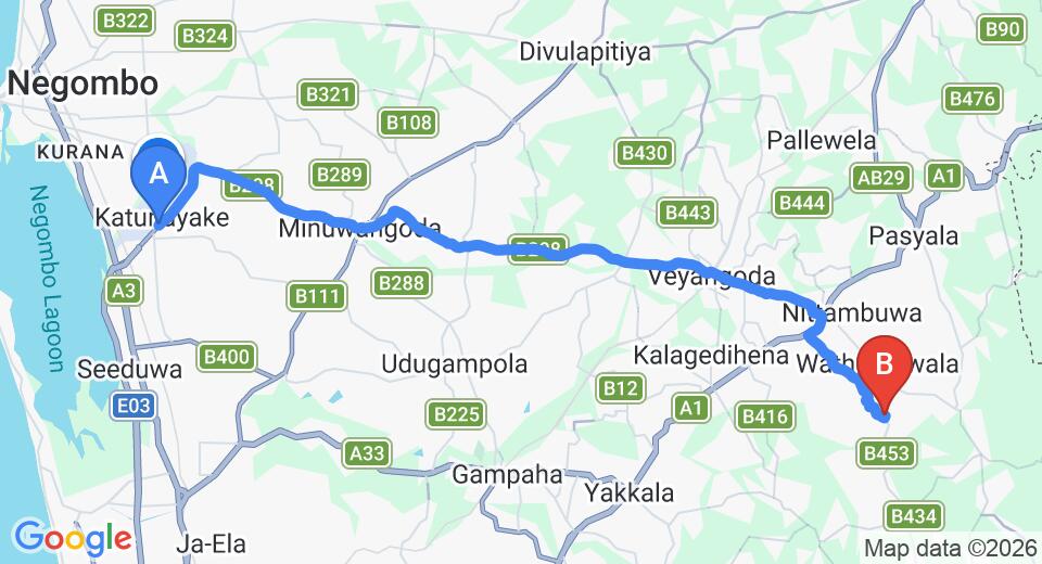 Colombo (CMB) Airport to Ruggahawila City Private Transfer