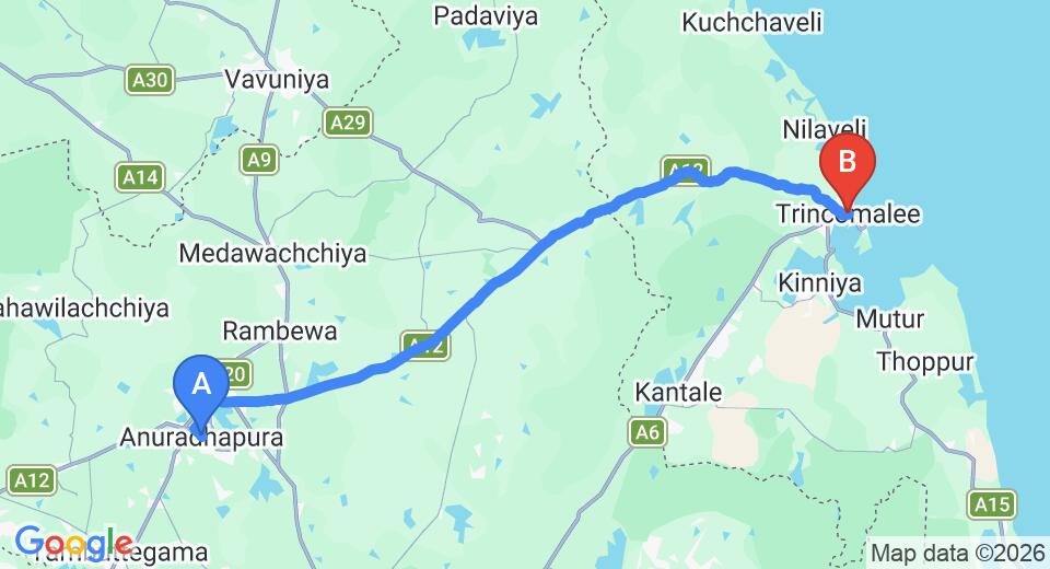 Anuradhapura City to Trincomalee City Transfer