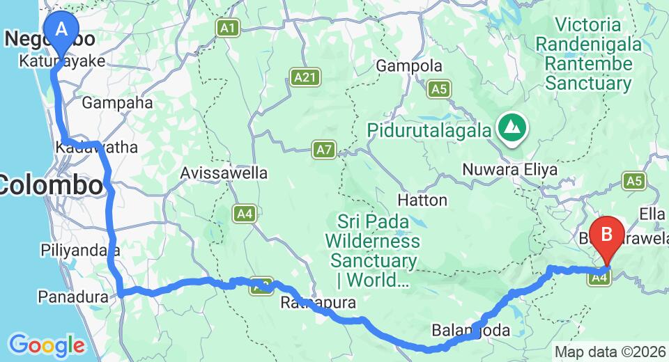Colombo (CMB) Airport to Haputale City Private Transfer