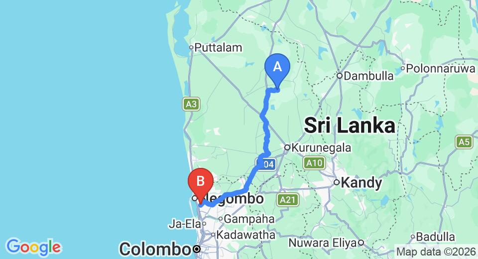 Embogama City to Colombo (CMB) Airport Private Transfer