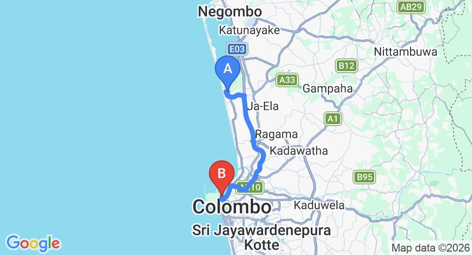 Pamunugama City to Colombo Airport (CMB) Private Transfer