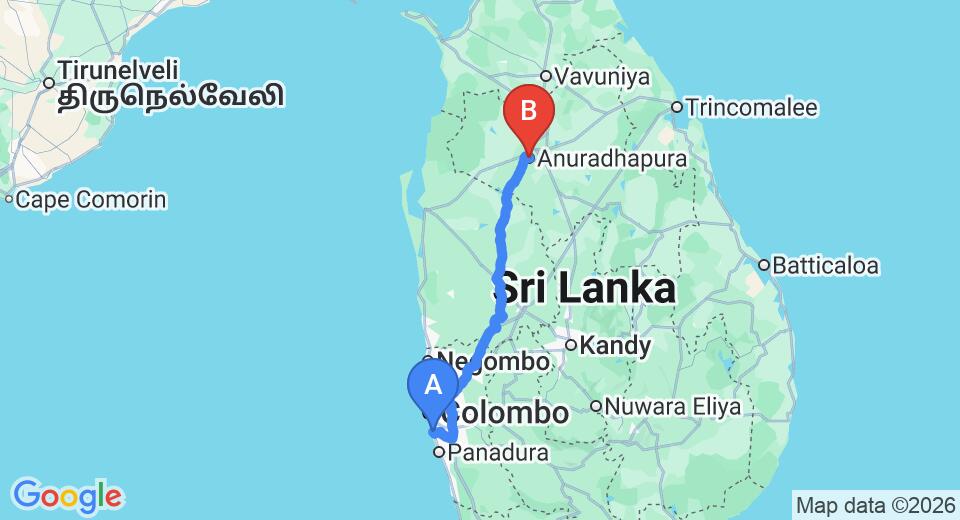 Ratmalana (RML) Airport to Anuradhapura City Private Transfer