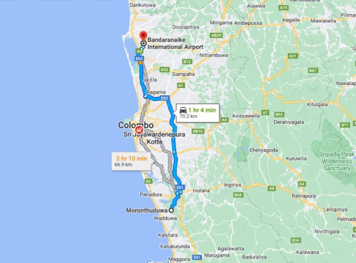 Moronthuduwa City  to Colombo Airport (CMB) Private Transfer