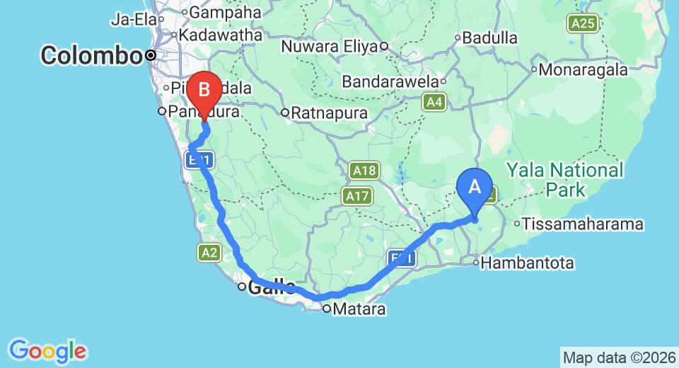 Mattala (HRI) Airport to Yala City Private Transfer