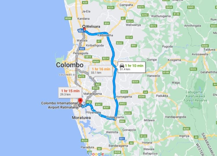 Walisara City to Colombo Airport (CMB) Private Transfer
