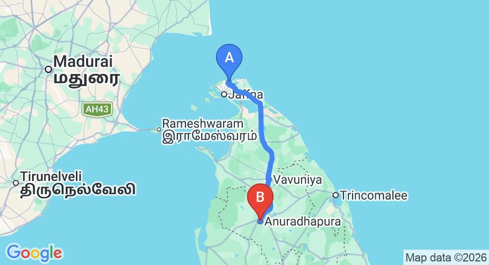Jaffna (JAF) Airport to Anuradhapura City Private Transfer