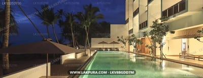 Riff - illuminated infinity pool overlooking ocean at dusk