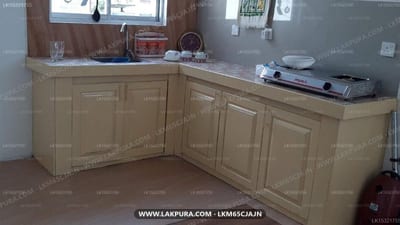 Pull & Buts - wooden kitchen cabinets with countertop and window
